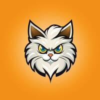 Vector cat face mascot logo design