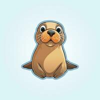 Vector cute cartoon seal illustration