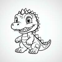 Vector cute dinosaur cartoon illustration