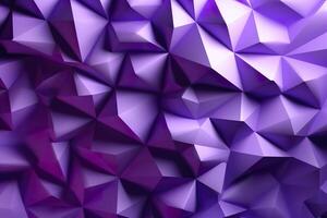 Purple Gradient Abstract Illustration. 3D triangle Background. Computer Art Design Template. AI Generative photo