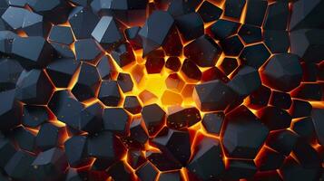 Abstract geometric background. Explosion power design with the crushing surface. 3d illustration. AI Generative photo