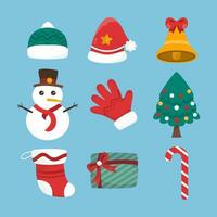 Vector flat christmas element collection