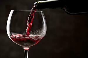 torrencial rojo vino dentro un vino vaso. ai generativo foto