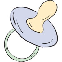 Baby Pacifier Doodle Isolated Transparent Background PNG Illustration