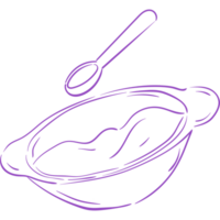 Baby Porridge Doodle Art PNG Transparent Background