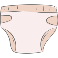 Baby Diaper Doodle Illustration PNG Transparent Background