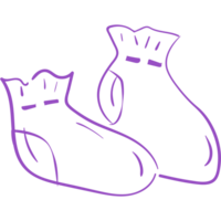 Baby Sock Doodle Art PNG Transparent Background