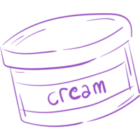 Baby Cream Doodle Art PNG Transparent Background