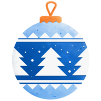 Kerstmis bal waterverf illustratie. clip art voor ontwerp. Kerstmis elementen. geïsoleerd Aan transparant achtergrond. png