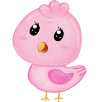 mano disegnato rosa cartone animato poco uccello png