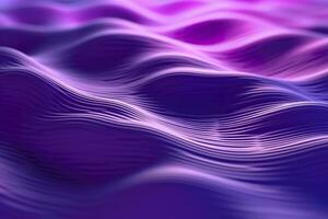 3D renders technological waves with purple, and vibrant colors. AI Generative photo