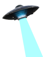 Unidentified flying object on the transparent background, 3d render png