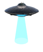 Unidentified flying object on the transparent background, 3d render png