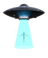 Unidentified flying object on the transparent background, 3d render png