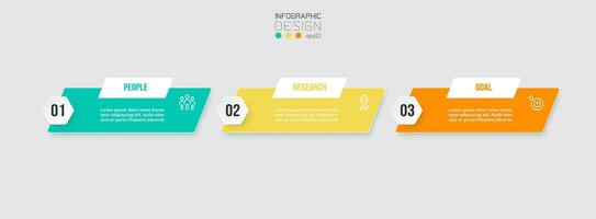 concepto de negocio de plantilla infográfica con paso. vector