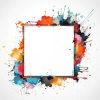 Colorful square frame on white background, post, header, cover, abstract photo