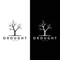 Drought Logo, Dry Tree Logo Design with Simple, Minimalist and Modern Vector Line Style