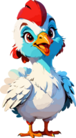 Cute Turkey Chicken Cartoon Character AI Generative png