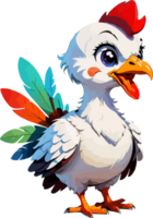 mignonne dinde poulet dessin animé clipart ai génératif png