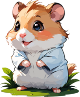 schattig hamster tekenfilm karakter ai generatief png