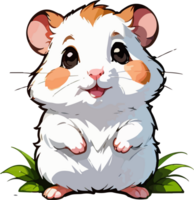 Cute Hamster Cartoon Clip Art AI Generative png