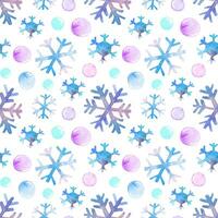 a watercolor snowflake pattern with blue and purple snowflakes photo