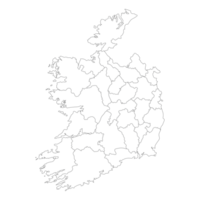 Ireland map. Map of Ireland in administrative regions png
