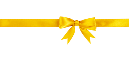 yellow ribbon with bow isolated png