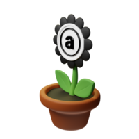 arweave ,ar crypto blomma 3d återges blomma pott png