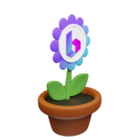 bora crypto blomma 3d återges blomma pott png