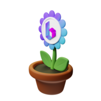 bora crypto blomma 3d återges blomma pott png