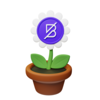 Band Protocol ,BAND Crypto Bloom 3D Rendered Flower Pot png