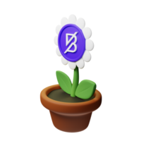 Band Protocol ,BAND Crypto Bloom 3D Rendered Flower Pot png