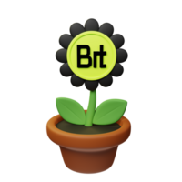 BitDAO ,BIT Crypto Bloom 3D Rendered Flower Pot png