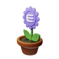 Enjin Coin ,ENJ Crypto Bloom 3D Rendered Flower Pot png