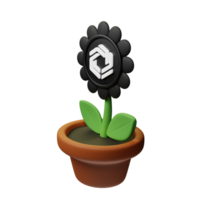 Immutable ,IMX Crypto Bloom 3D Rendered Flower Pot png