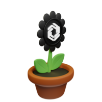 Immutable ,IMX Crypto Bloom 3D Rendered Flower Pot png