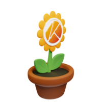 Klaytn ,KLAY Crypto Bloom 3D Rendered Flower Pot png