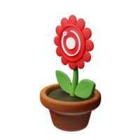 Render Token ,RNDR Crypto Bloom 3D Rendered Flower Pot png