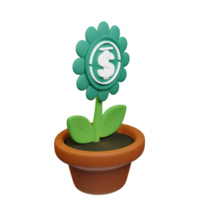 usdd cripto floración 3d prestados flor maceta png