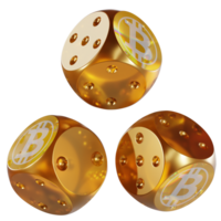 Dice Bitcoin Gold ,BTG Glass Dice Crypto 3D Icon png