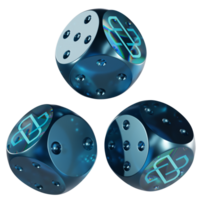 Dice Loom Network ,LOOM Glass Dice Crypto 3D Icon png