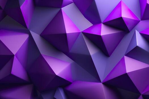 Purple Gradient Abstract Illustration. 3D triangle Background. Computer Art Design Template. AI Generative photo