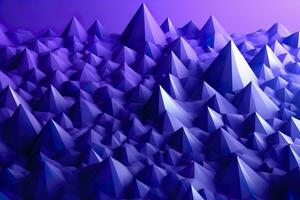 Purple Gradient Abstract Illustration. 3D triangle Background. Computer Art Design Template. AI Generative photo