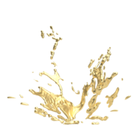 The gold liquid png image for decor concept 3d rendering