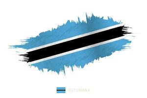 Painted brushstroke flag of Botswana with waving effect. vector