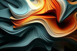 Colorful abstract wavy background. Computer generated 3D photo rendering, Modern digital abstract 3D background. Can be used in the description of network abilities, AI Generated