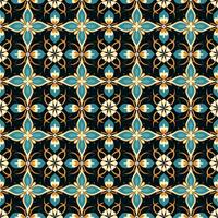 Art deco floral seamless geometric pattern, arabesque, azulejo. Print for printing on fabric, wrapping paper, scrapbooking photo