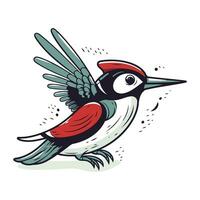 Woodpecker vector illustration. Hand drawn doodle style.