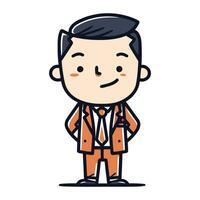 Character businessman in suit. Vector illustration design. Businessman cartoon character